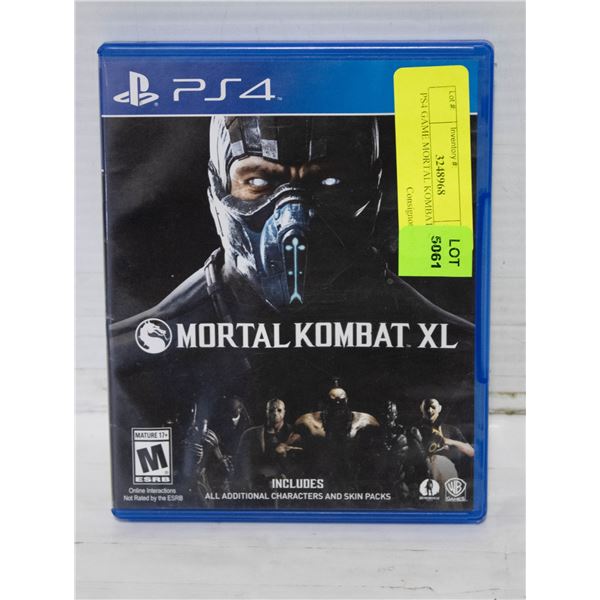PS4 GAME MORTAL KOMBAT XL