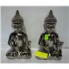 Image 1 : PAIR OF SILVER BUDDAH STATUES