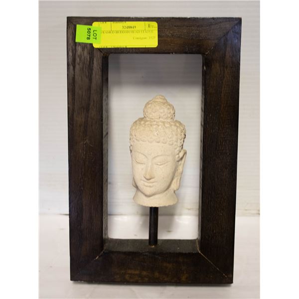 FRAMED BUDDAH HEAD STATUE