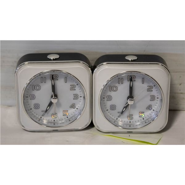 PAIR OF TRAVEL ALARM CLOCKS