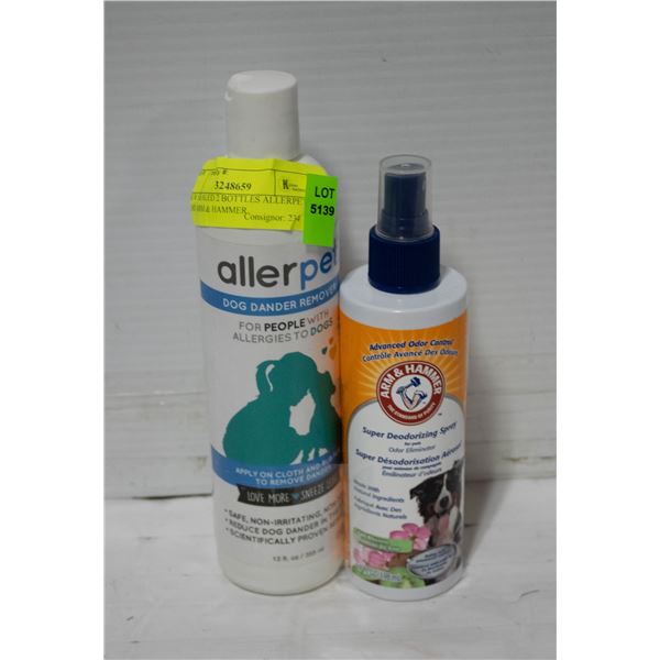 NEW SEALED 2 BOTTLES ALLERPET AND ARM & HAMMER