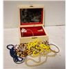 Image 1 : VINTAGE JEWELRY BOX & JEWELRY - ESTATE