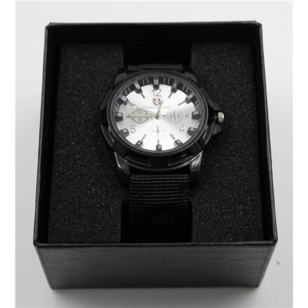 NEW GENIUS ARMY WATCH SILVER ON BLACK