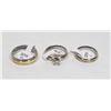 Image 1 : NEW 3 PC COUPLES RING SET. WOMEN'S SIZE 7