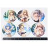 Image 1 : NEW 6PC ANIME GIRL THEME WOOD COASTER SET