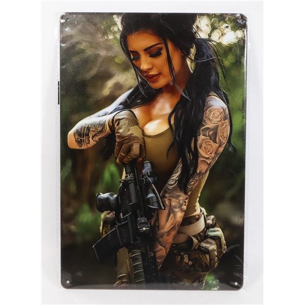 NEW MILITARY LADY METAL WALL SIGN