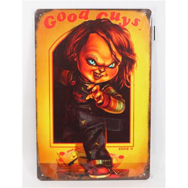NEW CHUCKY FROM CHILDS PLAY THEME 8" X 12" METAL