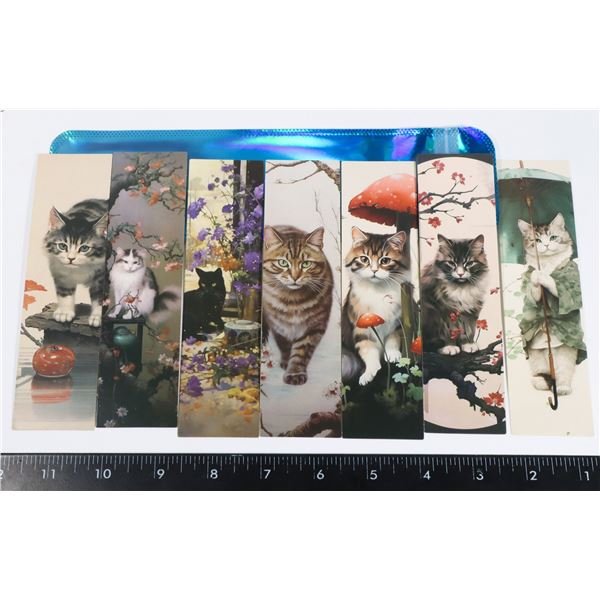 7 NEW JAPANESE CAT THEME PAPER BOOK MARKS