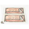 Image 1 : TWO 1954 $2 NOTES