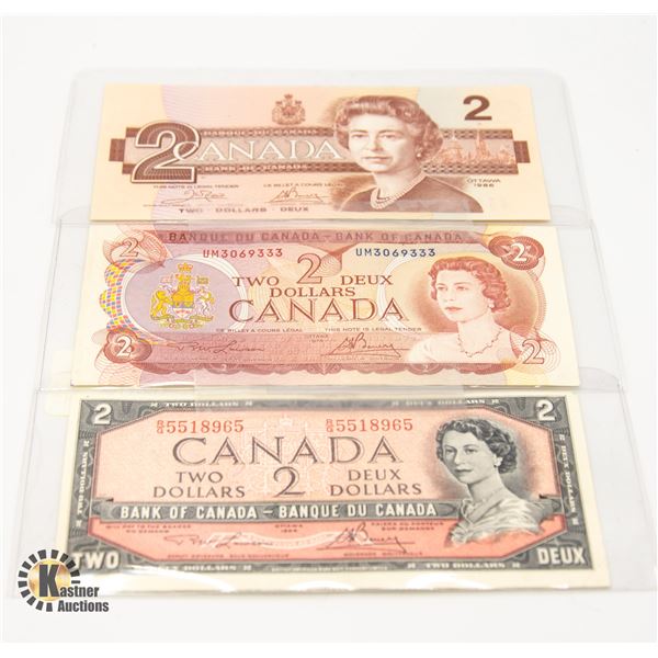$2 NOTES 1954-1974-1996