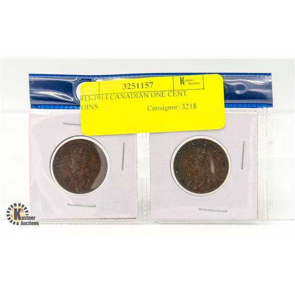 1913-1914 CANADIAN ONE CENT COINS