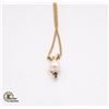 Image 1 : 14K GOLD PENDANT WITH PEARL AND CHAIN