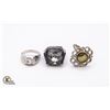 Image 1 : LOT 3 ASSORTED RINGS SIZES 6-6.5