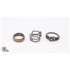 Image 1 : 3 SILVER RINGS VINTAGE