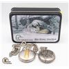 Image 1 : TWO POCKET WATCHES IN A DUCKS UNLIMITED TIN (NEEDS