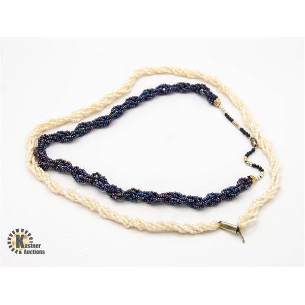 SEED PEARL NECKLACES- LOT OF 2