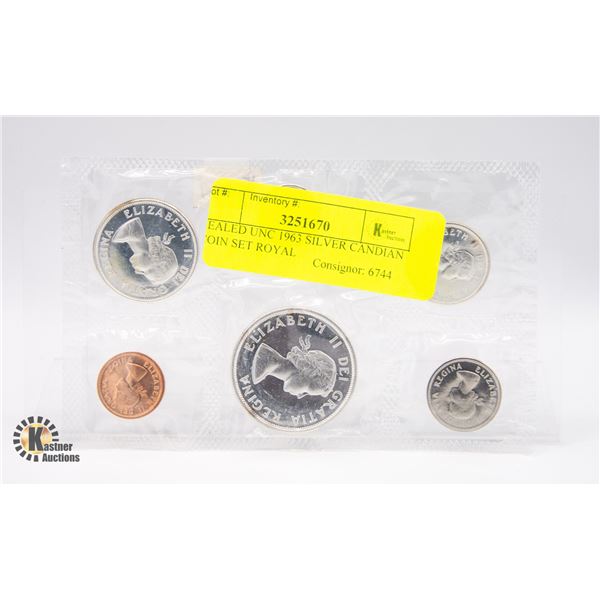 SEALED UNC 1963 SILVER CANDIAN COIN SET ROYAL