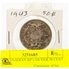 Image 1 : 1943 CANADIAN 80% SILVER 50 CENT COIN