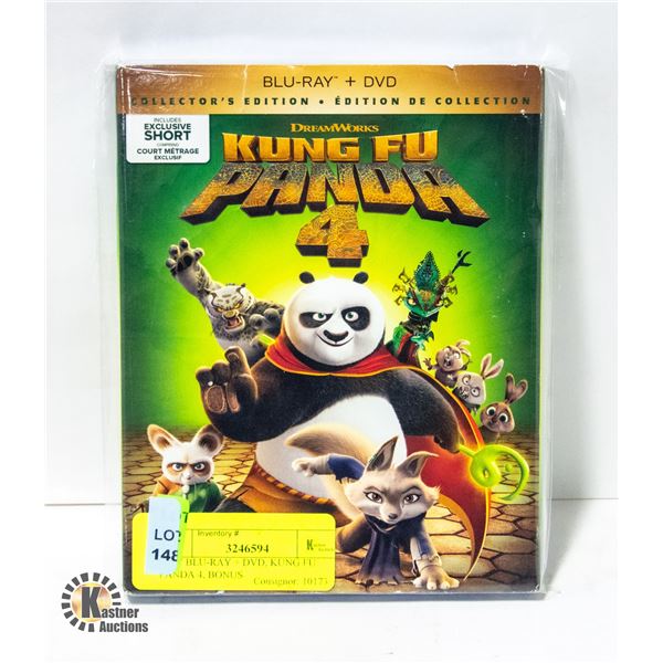 NEW BLU-RAY + DVD, KUNG FU PANDA 4, BONUS