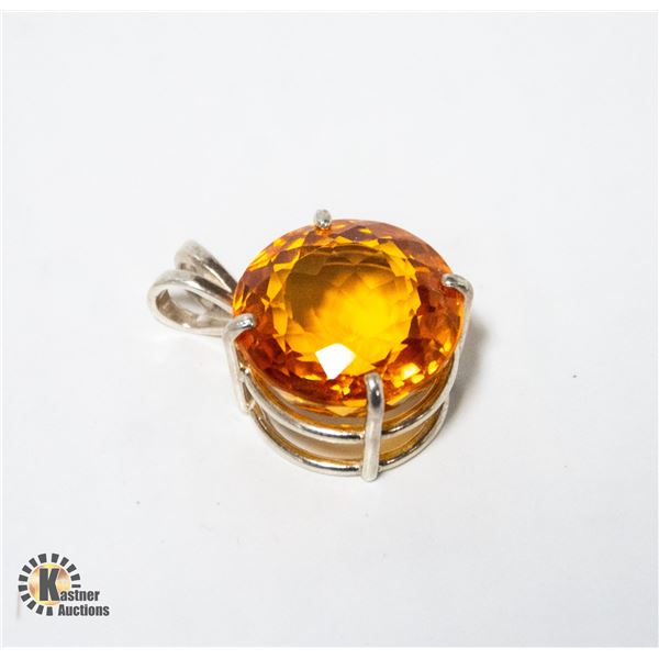 33.60CTS CITRINE GEMSTONE .925 PENDANT, COA RRV