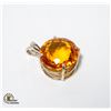 Image 1 : 33.60CTS CITRINE GEMSTONE .925 PENDANT, COA RRV