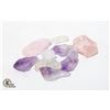 Image 1 : GENUINE AMETHYST + ROSE & CLEAR QUARTZ GEMSTONES