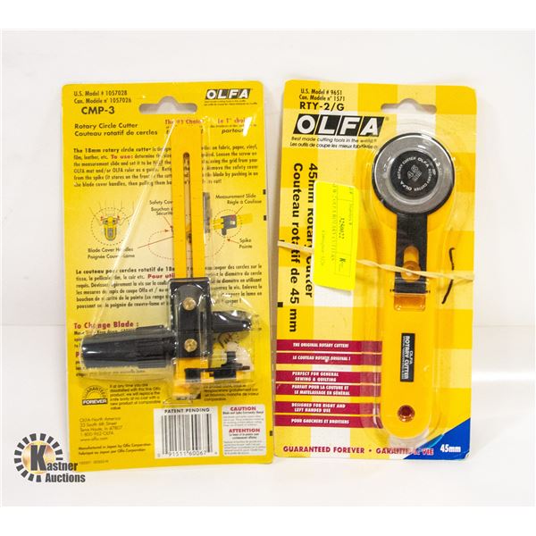 NEW 2 OLFA ROTARY CUTTERS