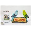 Image 1 : RED BARREL STUDIO "WELCOME" SIGN 2 PARROTS ON LO