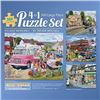 Image 1 : NEW 300 PIECE 4 IN 1 PUZZLE SET VILLAGE MEMORIES