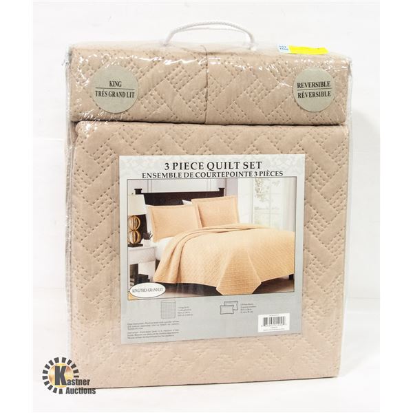 NEW KING 3 PIECE QUILT SET