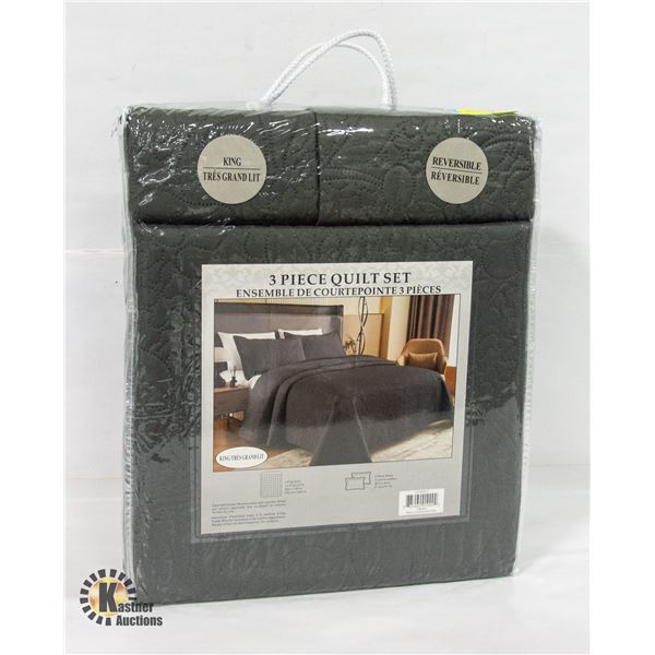 NEW KING 3 PIECE QUILT SET
