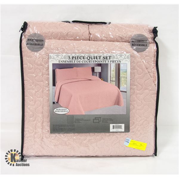 NEW QUEEN 3 PIECE QUILT SET