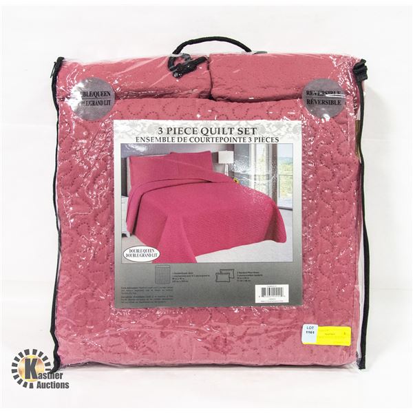 NEW QUEEN 3 PIECE QUILT SET
