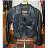 Image 1 : LADIES HIDE PARK BLACK LEATHER BIKER COAT