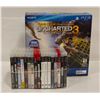 Image 1 : SONY PS3 250 GB CONSOLE 2 CONTROLLERS AND 15 GAMES