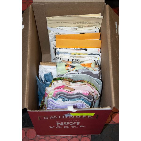BOX OF FABRIC PIECES