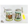 Image 1 : 2 GERMAN MILK GLASS STEINS BMF BIER SEIBEL