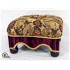 Image 1 : VELVET TAPESTRY UPHOLSTERED FOOTSTOOL