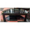 Image 1 : TEMPERGLASS BLACK TV STAND 2 TIER (LOWER