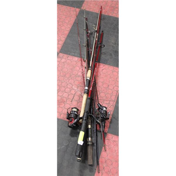 LOT OF FISHING RODS & REELS