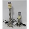 Image 1 : NEW PEWTER TABLE LAMPS - SET OF 2