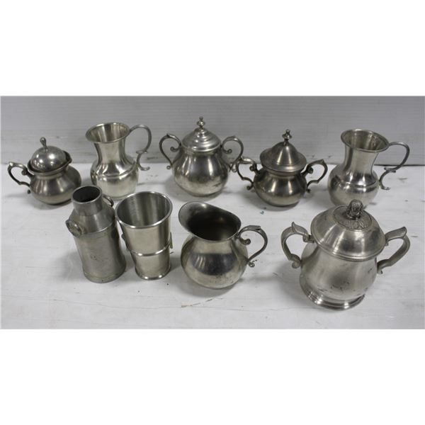 PEWTER SUGAR CREAM SETS