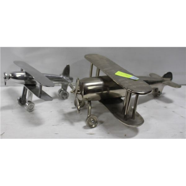 TWO CHROME AIRPLANES