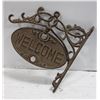 Image 1 : CAST IRON WELCOME/GO AWAY SIGN