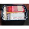 Image 1 : RUBBER BIN FILLED WITH SEWING FABRIC SCRAPS