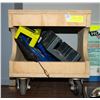 Image 1 : WOODEN MECHANIC/SHOP STOOL ON WHEELS