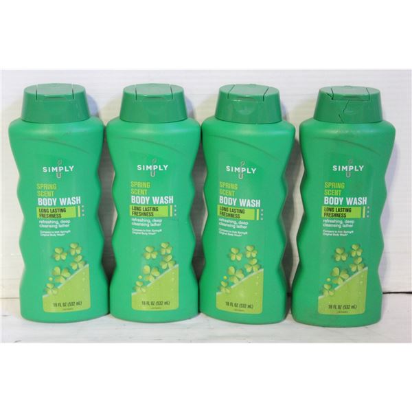 NEW CASE OF SIMPLY U SPRING SCENT BODY WASH