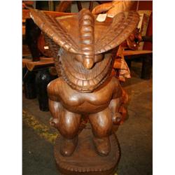 WOODEN SNAKE MAN STATUE