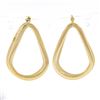 Image 1 : 14K Yellow Gold Polished Freeform Off Center 3D Open Tube Hoop Drop Earrings