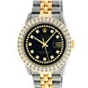 Image 2 : Rolex Mens Two Tone Black String 3CTW Channel Set Diamond Datejust Wristwatch 36